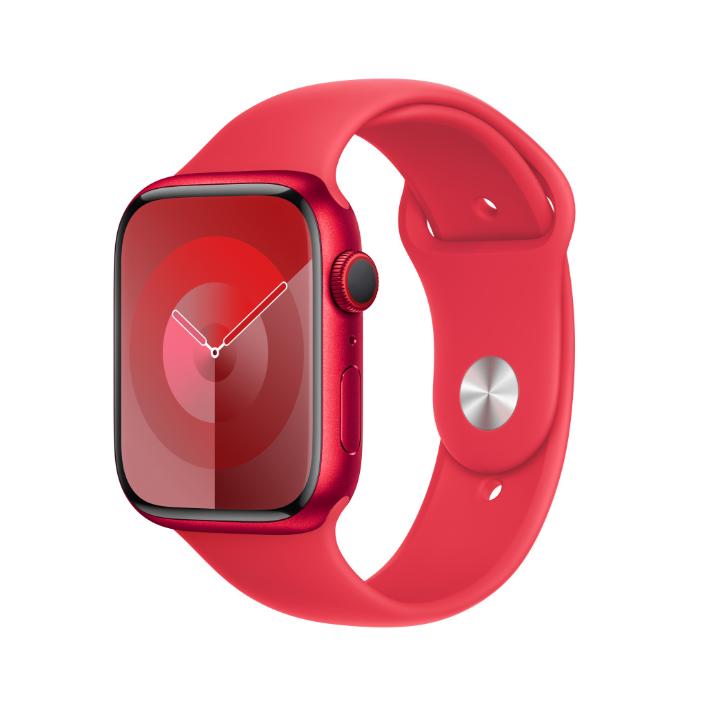 Apple Watch Series 9 Cellular 45mm Red Alu Case w RED Sport Band - S/M