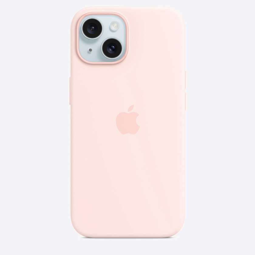 Apple iPhone 15 Silicone Case w MagSafe - Light Pink