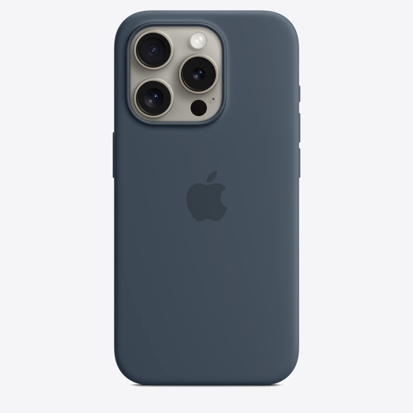 Apple iPhone 15 Pro Silicone Case w MagSafe - Storm Blue