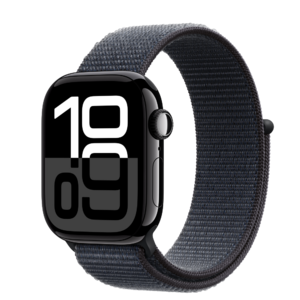 Apple Watch S10 Cellular 42mm Jet Black Alu Case with Ink Sport Loop