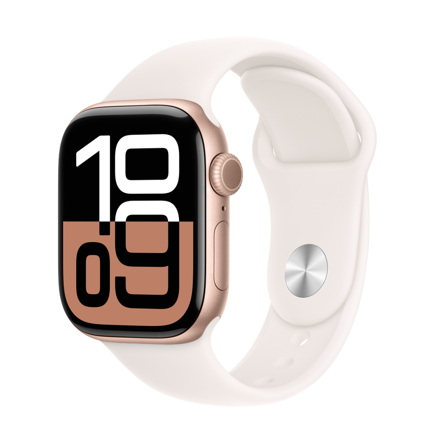 Apple Watch S10 Cellular 42mm Rose Gold Alu Case with Light Blush Sport Band - S/M