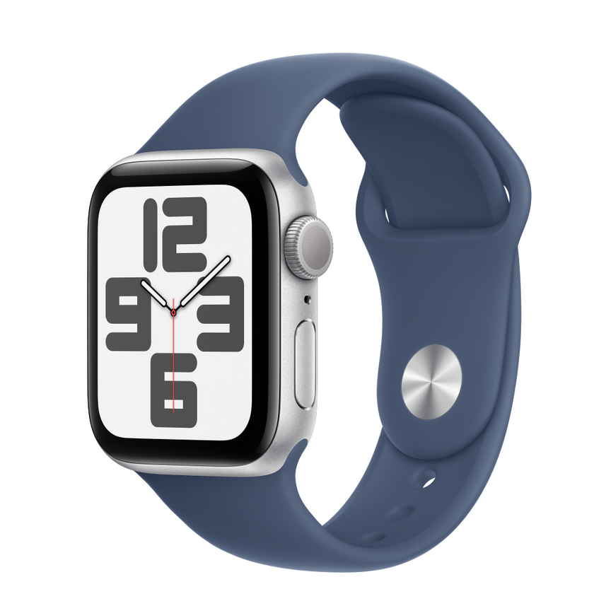 Apple Watch SE2 v3 GPS 40mm Silver Alu Case with Denim Sport Band - S/M