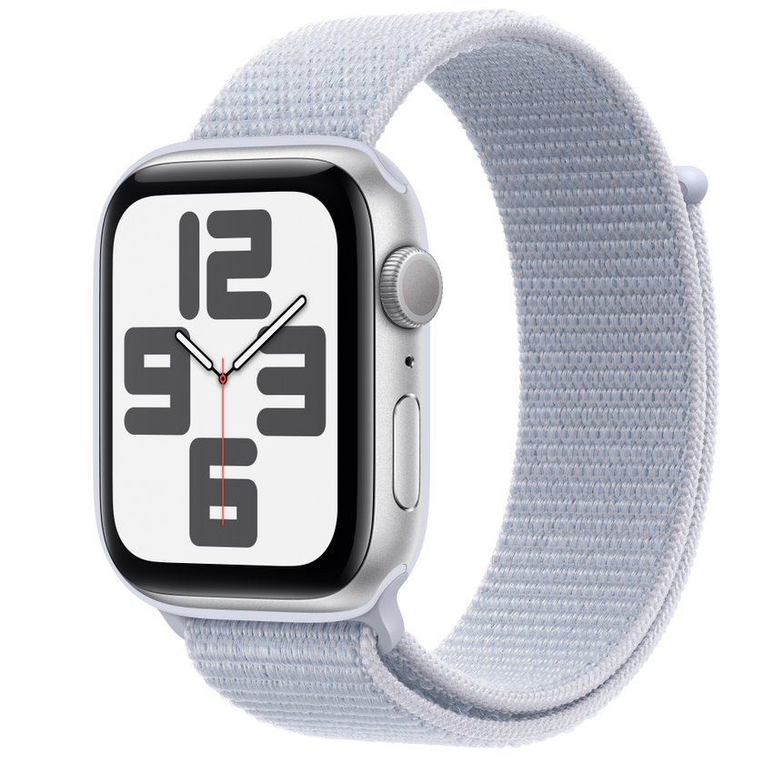 Apple Watch SE2 v3 GPS 44mm Silver Alu Case with Blue Cloud Sport Loop