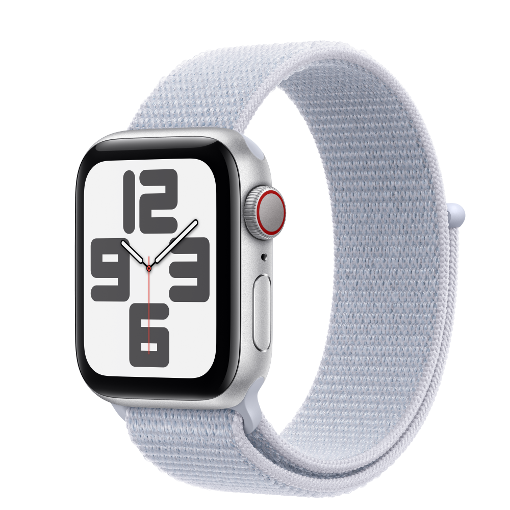 Apple Watch SE2 v3 Cellular 40mm Silver Alu Case with Blue Cloud Sport Loop