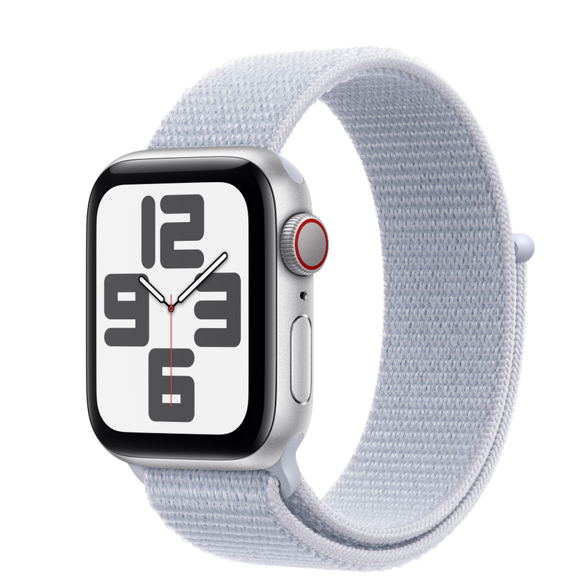 Apple Watch SE2 v3 Cellular 40mm Silver Alu Case with Blue Cloud Sport Loop