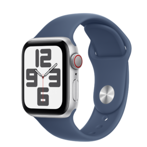 Apple Watch SE2 v3 Cellular 40mm Silver Alu Case with Denim Sport Band - M/L