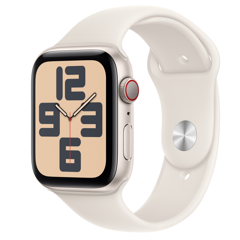 Apple Watch SE2 v3 Cellular 44mm Starlight Alu Case with Starlight Sport Band - M/L