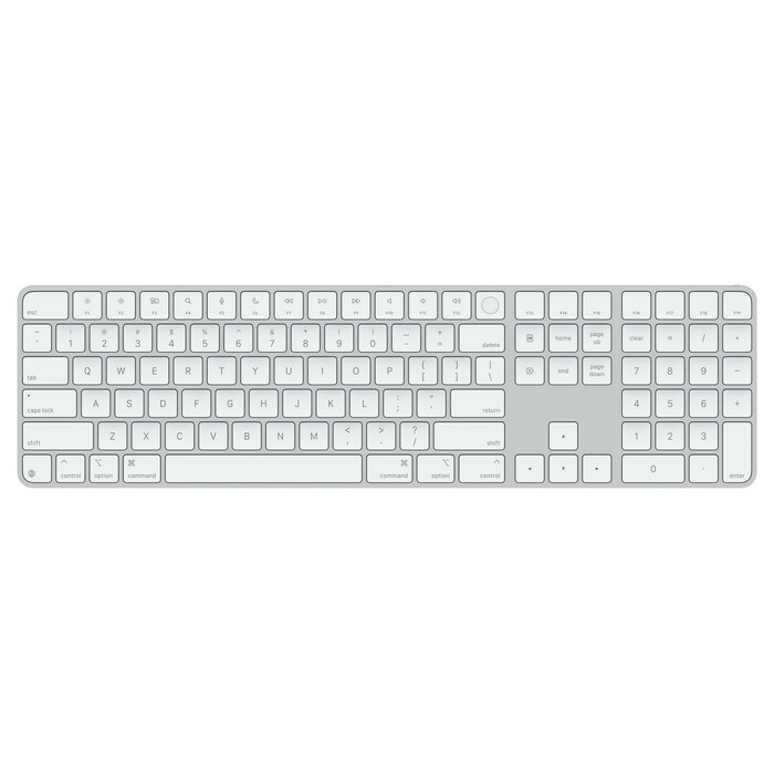 Apple Magic Keyboard (2024) w Touch ID and Numeric Keypad - International English - White Keys