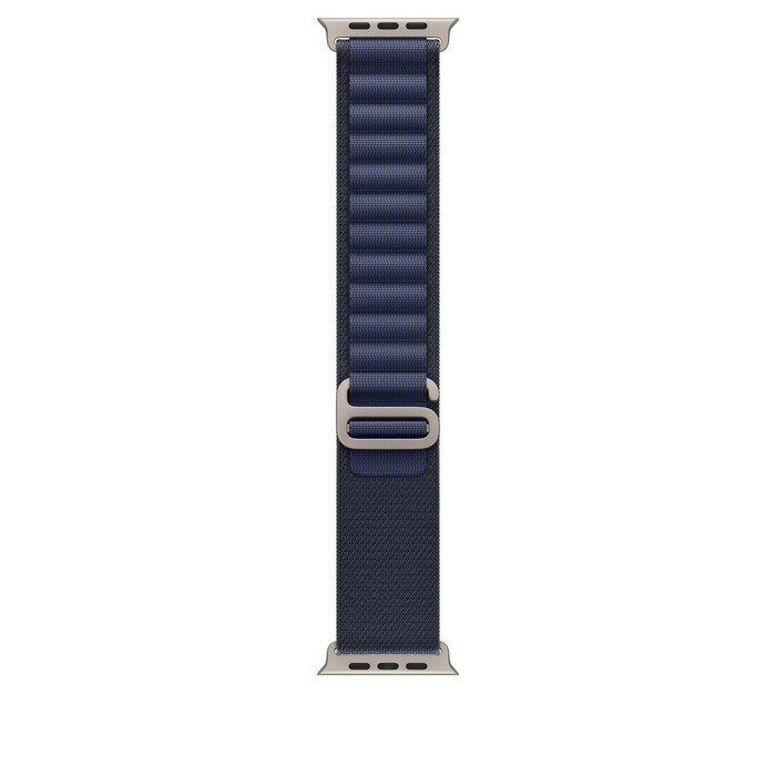 Apple Watch 49mm Loop: Navy Alpine Loop - Small - Natural Titanium Finish