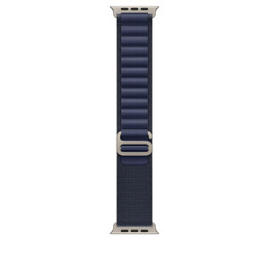 Apple Watch 49mm Loop: Navy Alpine Loop - Medium - Natural Titanium Finish