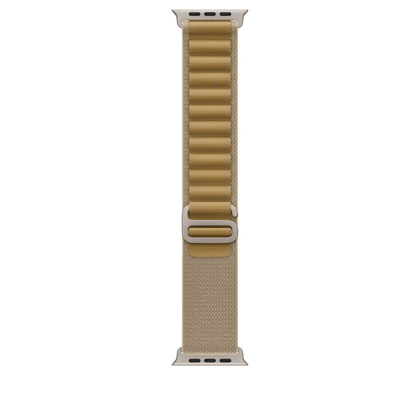 Apple Watch 49mm Loop: Tan Alpine Loop - Medium - Natural Titanium Finish