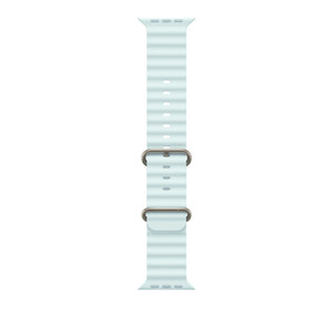 Apple Watch 49mm Band: Ice Blue Ocean Band - Natural Titanium Finish