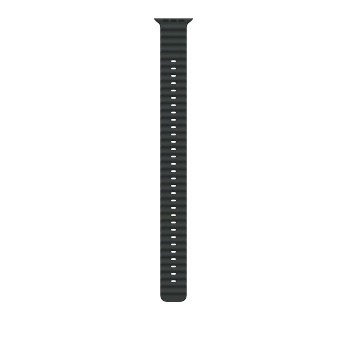Apple Watch 49mm Band: Black Ocean Band Extension - Natural Titanium Finish