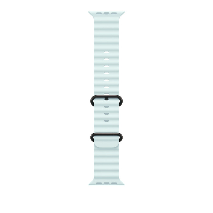 Apple Watch 49mm Band: Ice Blue Ocean Band - Black Titanium Finish