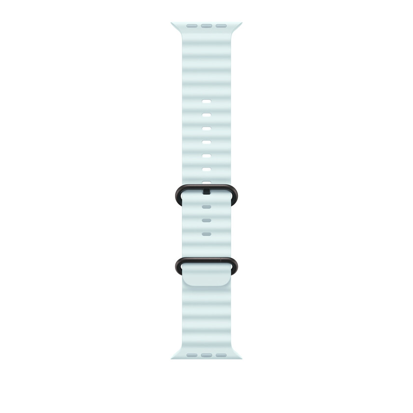 Apple Watch 49mm Band: Ice Blue Ocean Band - Black Titanium Finish