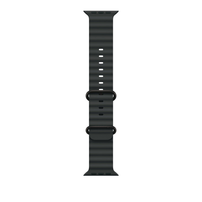 Apple Watch 49mm Band: Black Ocean Band - Black Titanium Finish