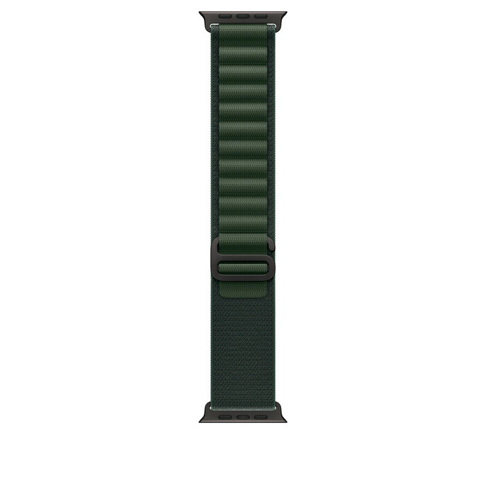 Apple Watch 49mm Loop: Dark Green Alpine Loop - Small - Black Titanium Finish