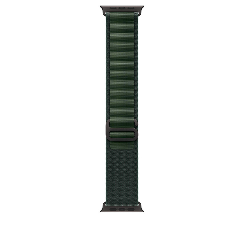 Apple Watch 49mm Loop: Dark Green Alpine Loop - Small - Black Titanium Finish