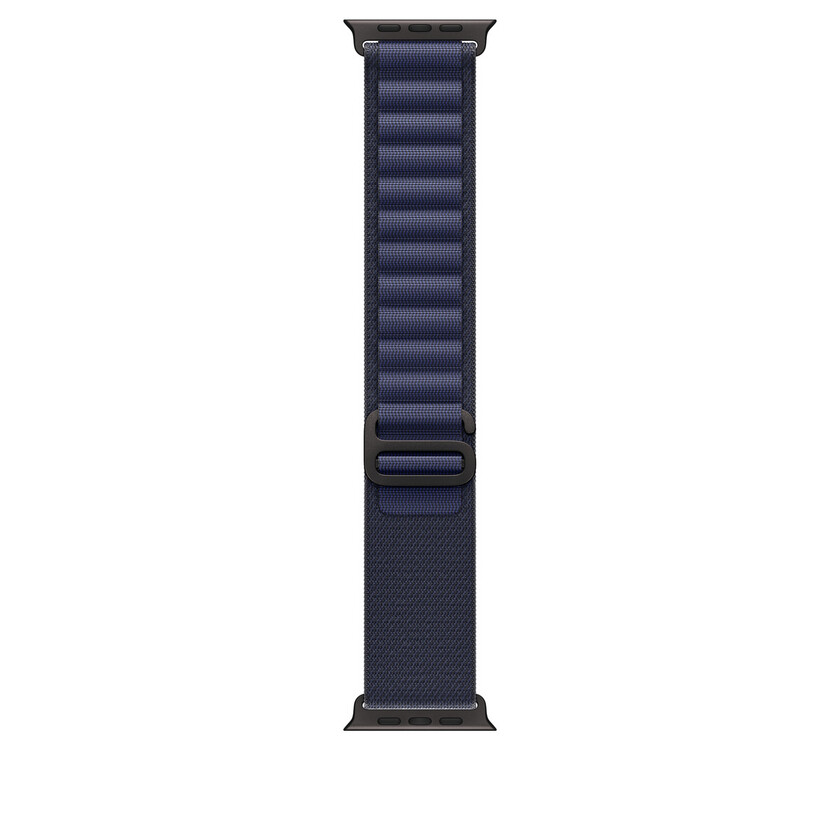 Apple Watch 49mm Loop: Navy Alpine Loop - Medium - Black Titanium Finish