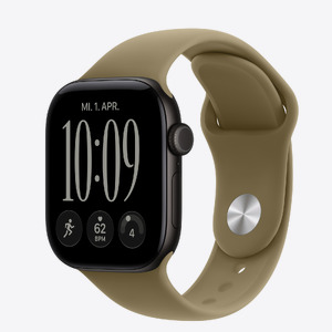 Apple Watch S12 Cellular 42mm Black Aluminium Case with Olive Sport Band - S/M