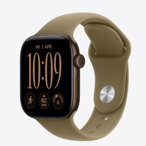 Apple Watch S12 Cellular 42mm Dark Bronze Aluminium Case with Olive Sport Band - S/M