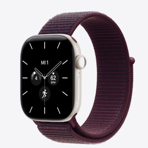 Apple Watch S12 Cellular 42mm Pearl White Ceramic Case with Burgundy Plaid Sport Loop