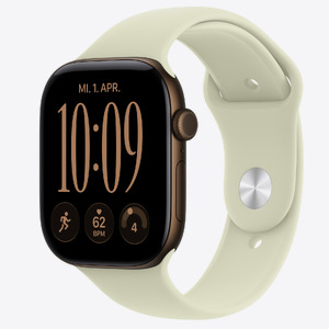 Apple Watch S12 Cellular 46mm Dark Bronze Aluminium Case with Pale Succulent Sport Band - S/M