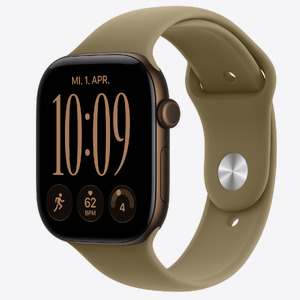 Apple Watch S12 Cellular 46mm Dark Bronze Aluminium Case with Olive Sport Band - M/L