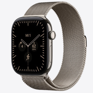 Apple Watch S12 Cellular 46mm Natural Titanium Case with Natural Milanese Loop - M/L