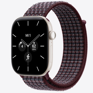 Apple Watch S12 Cellular 46mm Pearl White Ceramic Case with Burgundy Plaid Sport Loop
