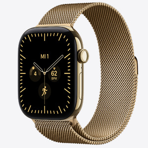 Apple Watch S12 Cellular 46mm Radiant Gold Titanium Case with Radiant Gold Milanese Loop - M/L