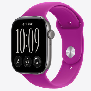 Apple Watch S12 Cellular 46mm Space Gray Aluminium Case with Magenta Sport Band - S/M