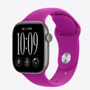 Apple Watch S12 GPS 42mm Space Gray Aluminium Case with Magenta Sport Band - S/M
