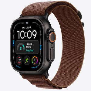 Apple Watch Ultra 4 Cellular 49mm Black Titanium Case with Burgundy Alpine Loop - L