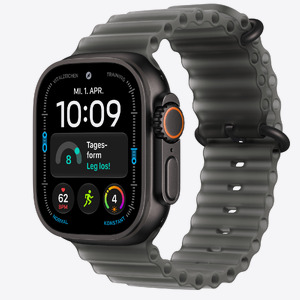Apple Watch Ultra 4 Cellular 49mm Black Titanium Case with Translucent Black Ocean Band