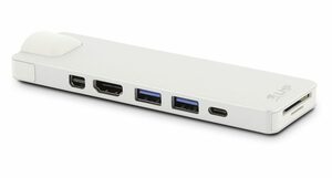 LMP USB-C Compact Dock 4K 8 Port: HDMI, Mini-DP, Ethernet, USB 3.0, SD-microSD, USB-C Silver