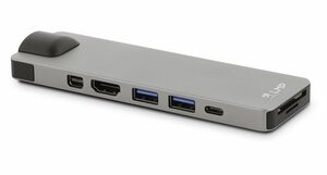LMP USB-C Compact Dock 4K 8 Port: HDMI, Mini-DP, Ethernet, USB 3.0, SD-microSD, USB-C Space Gray