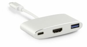 LMP USB-C to HDMI [4Kx2K] & USB 3.0 & USB-C charging Multiport Adapter Silver