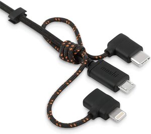Moshi 3-in-1 Universal Charging cable USB-C, Lightning, MicroUSB Black