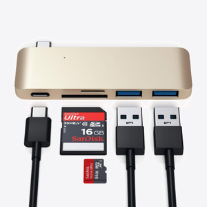 Satechi Type-C USB Passthrough Hub Gold