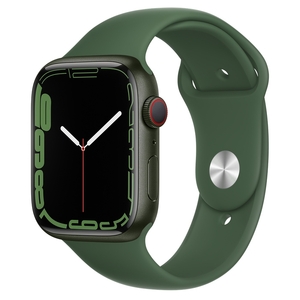 Apple Watch S7 Cellular, 45mm Green Aluminium Case with Clover Sport Band - Regular