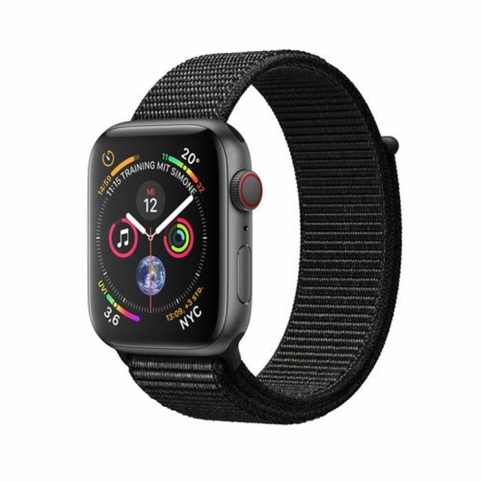 Apple Watch Series 4, Space Gray Aluminum Case with Black Sport Loop 44mm, GPS