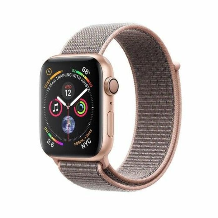 Apple Watch Series 4, Gold Aluminum Case with Pink Sand Sport Loop 44mm, GPS