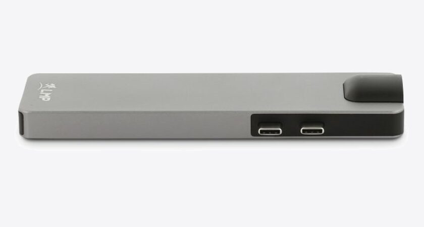 LMP USB-C Compact Dock 4K 8 Port: HDMI, Mini-DP, Ethernet, USB 3.0, SD-microSD, USB-C Space Gray