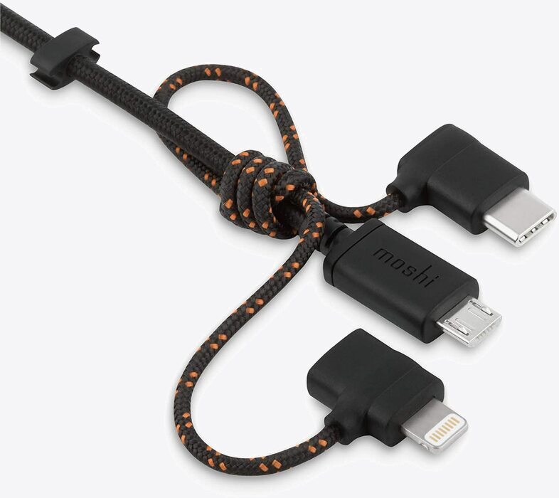 Moshi 3-in-1 Universal Charging cable USB-C, Lightning, MicroUSB Black
