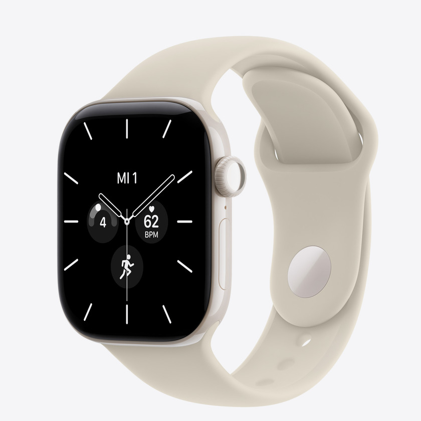 Apple Watch S12 Cellular 42mm Pearl White Ceramic Case with Sand Sport Band - S/M