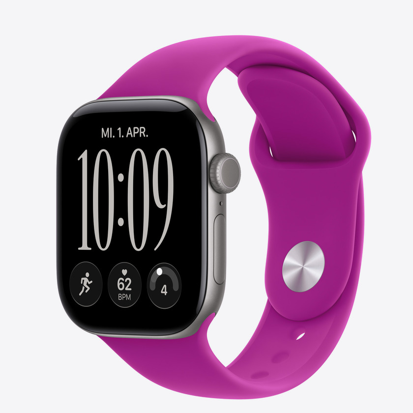 Apple Watch S12 Cellular 42mm Space Gray Aluminium Case with Magenta Sport Band - M/L