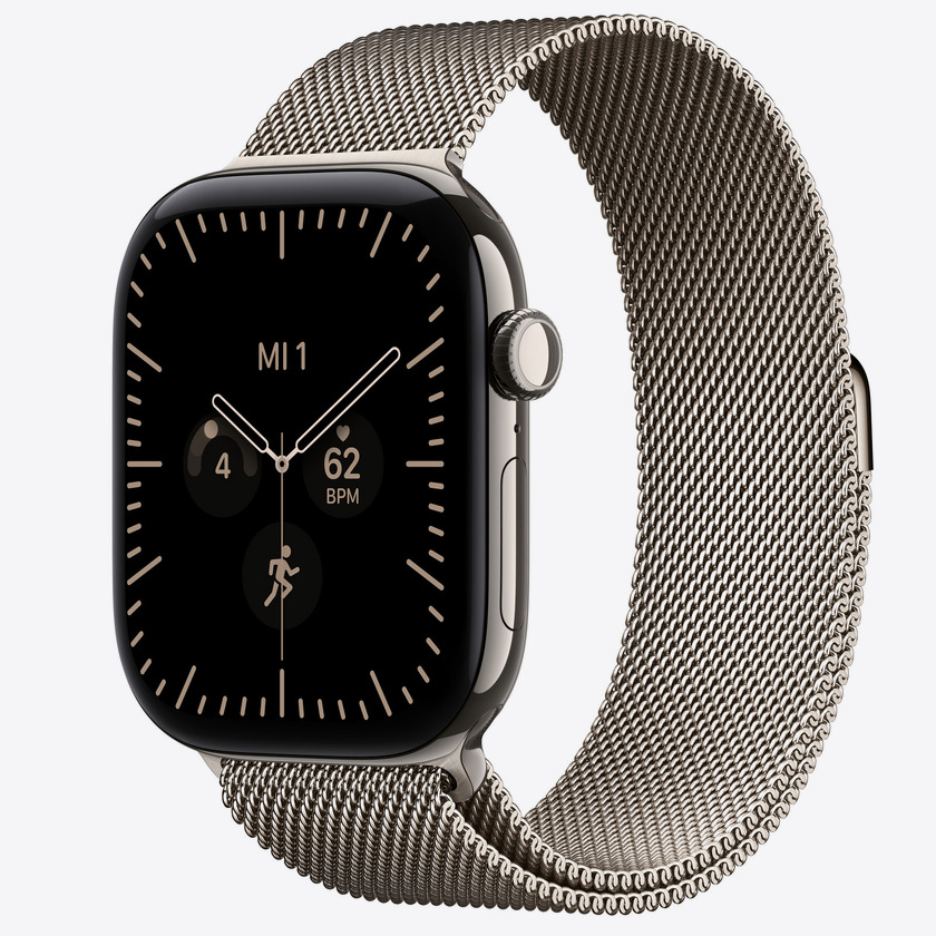 Apple Watch S12 Cellular 46mm Natural Titanium Case with Natural Milanese Loop - M/L