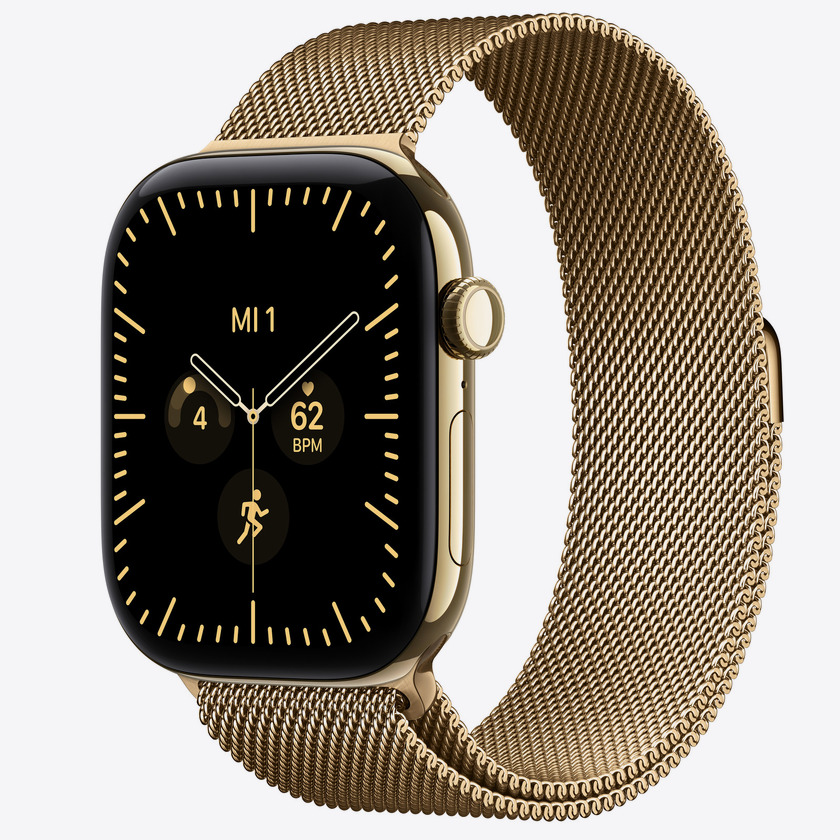 Apple Watch S12 Cellular 46mm Radiant Gold Titanium Case with Radiant Gold Milanese Loop - M/L