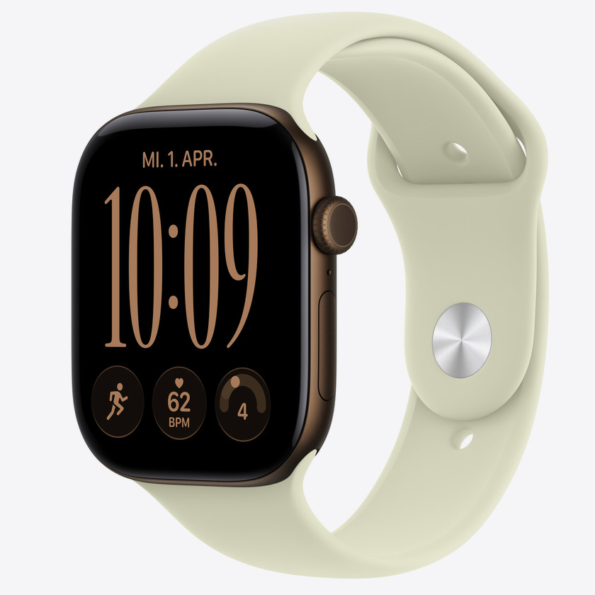 Apple Watch S12 GPS 46mm Dark Bronze Aluminium Case with Pale Succulent Sport Band - M/L